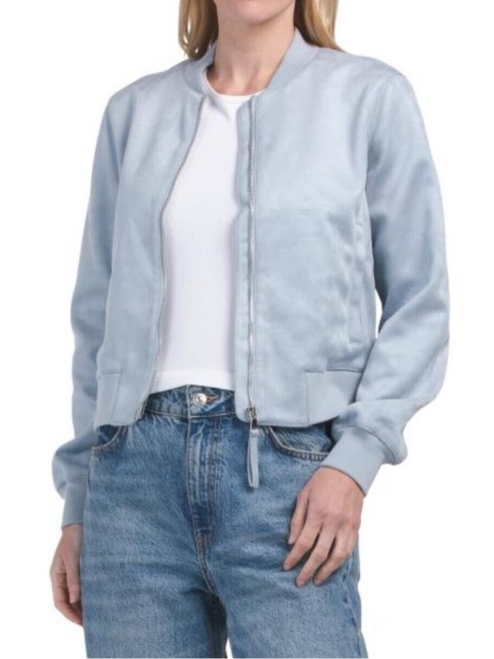HOUSE OF HARLOW 1960 Faux Suede Ribbed Jacket
